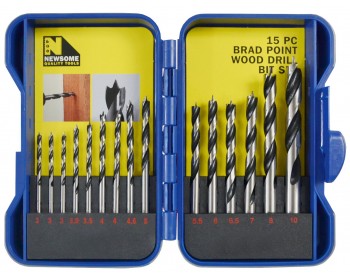 15pc Brad Point Wood Drill Set (3mm-10mm)